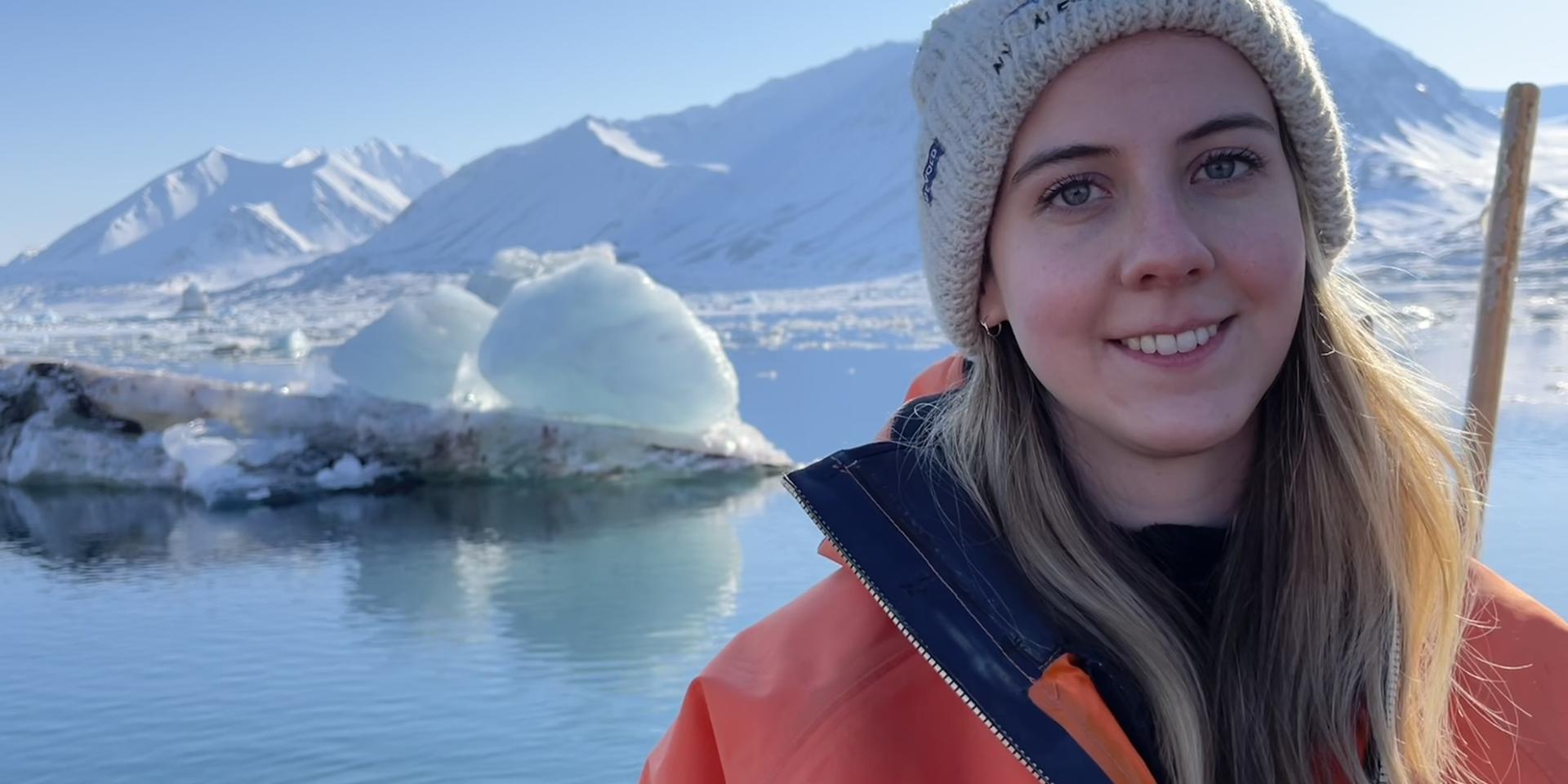 Image of alumna Nina Kinney in the Antarctic