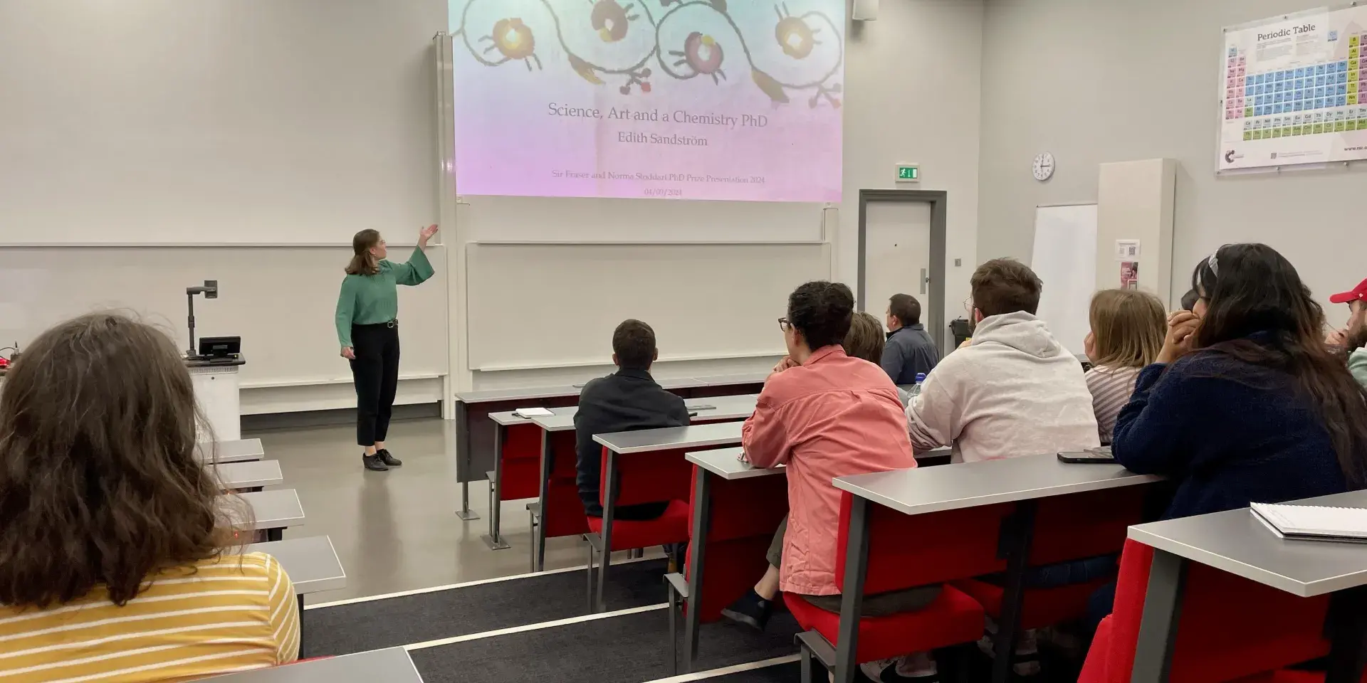 Edith presenting on her research