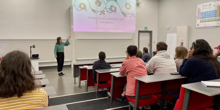 Edith presenting on her research