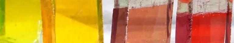 Coloured liquids in jars