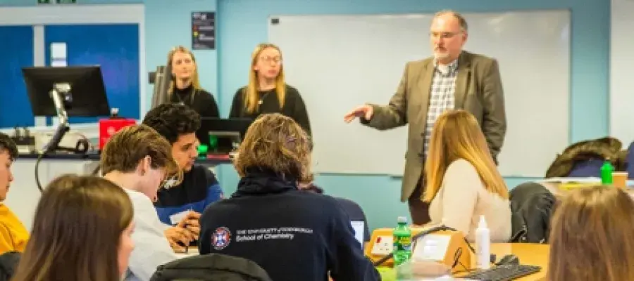 An academic at a careers event