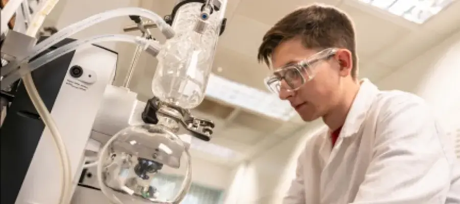 Student in a lab