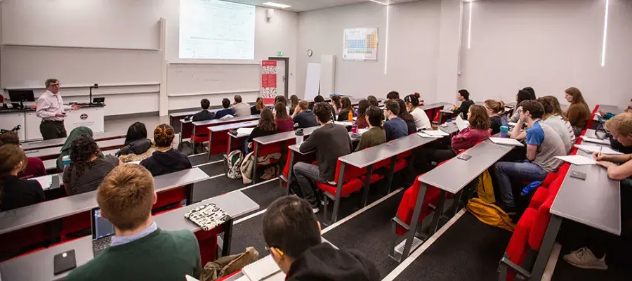 Students in a lecture theatre