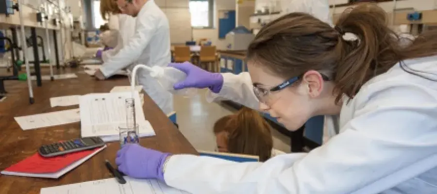 A student in a lab