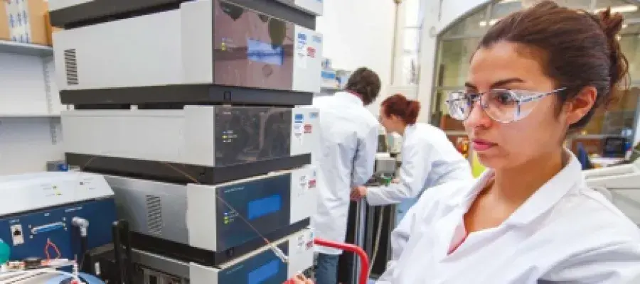 Student in a lab