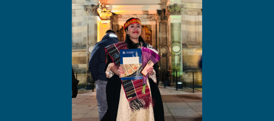 Vienty Sabrina at graduations outside of the McEwan Hall graphic