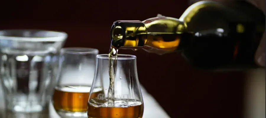 whisky bottle and glasses