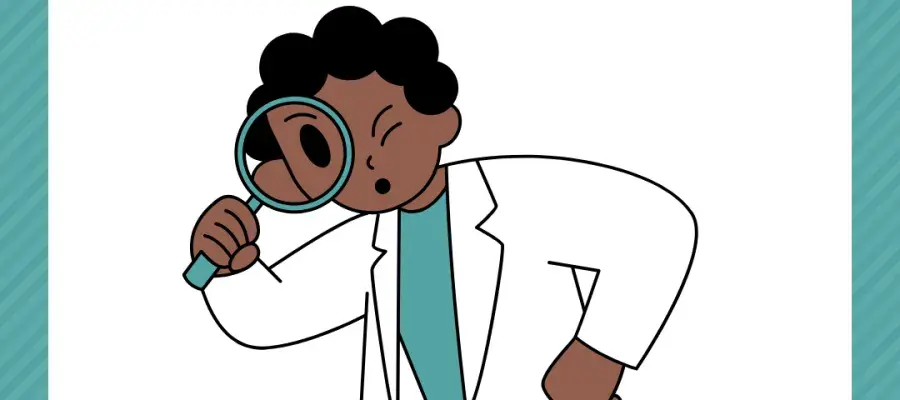 Image shows cartoon scientist and title reading "Advanced Higher chemistry sample analysis"