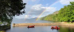 Rainbow over loch