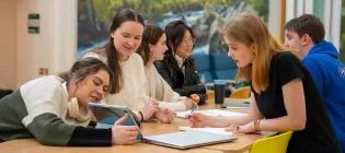 students in the school of chemistry social space