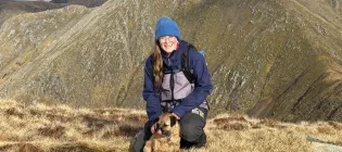 3rd year PhD student Justyna Losiewicz with her dog