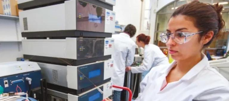 Student in a lab