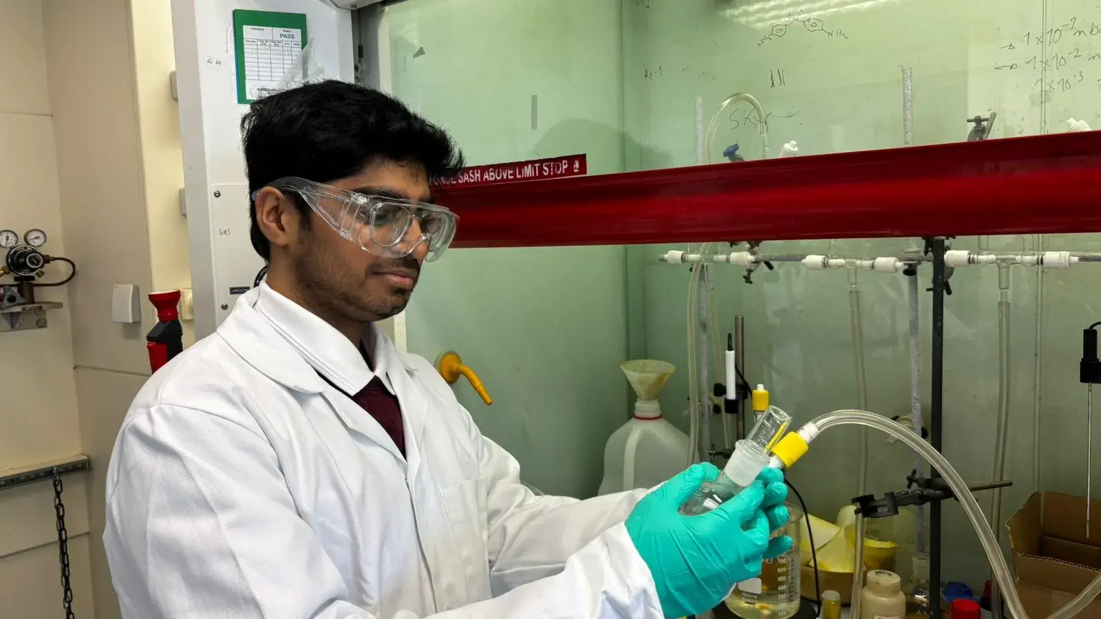 Aayush Anand in the lab