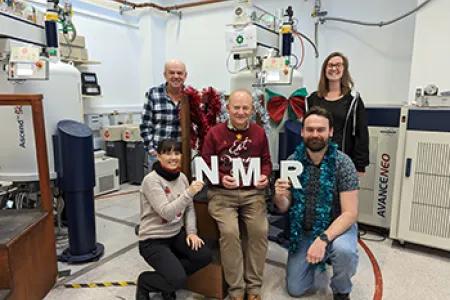 The NMR team in the lab
