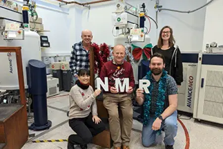 The NMR team in the lab