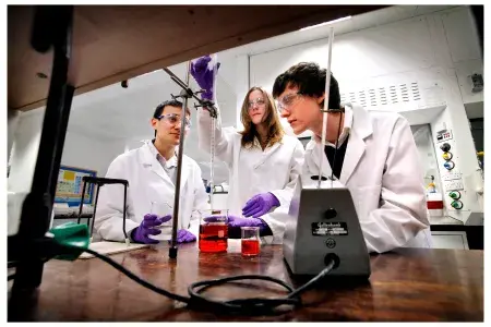 Students working in a lab