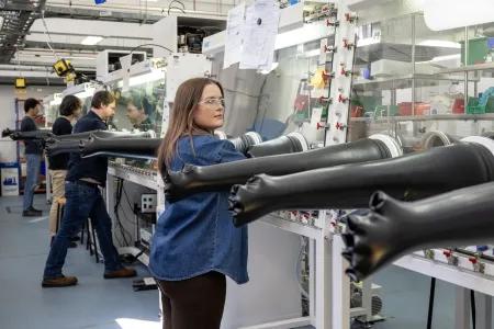 Staff working in the Pyrochemical Research Laboratory