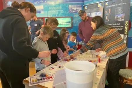 Colourful chemistry experiments exploring pH with PhD student Cecilia.