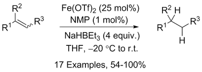 Iron-Catalysed Reduction of Olefins using a Borohydride Reagent.