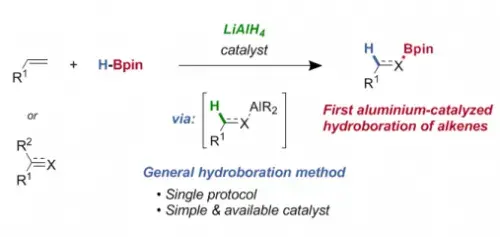 Aluminum-catalysed hydroboration of alkenes