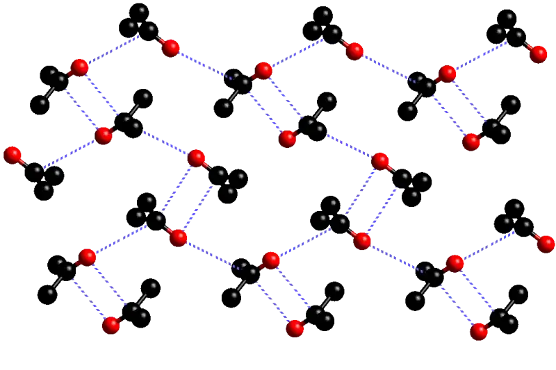 Acetone crystals