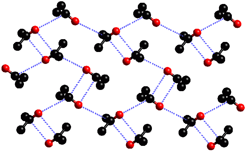 Acetone crystals