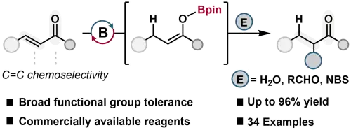 Borane-Catalyzed, Chemoselective Reduction and Hydrofunctionalization of Enones Enabled by B−O Transborylation
