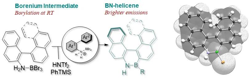 Electrophilic borylation for forming organic materials example