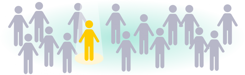 A group of people icons holding hands.