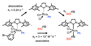 Kinetics of Initiation of the Third Generation Grubbs Metathesis Catalyst: Convergent Associative and Dissociative Pathways