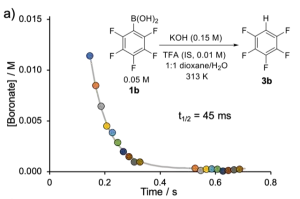 Stopped-Flow 19F NMR Spectroscopic Analysis of a Protodeboronation Proceeding at the Sub-Second Time-Scale
