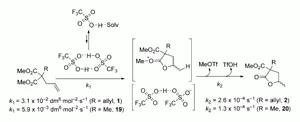 Triflic Acid Mediated Dealkylative Lactonisation via NMR-Observable Alkyl Oxonium Intermediates