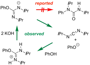 O-Phenylisourea Synthesis and Deprotonation: Carbodiimide Elimination Precludes the Reported Chapman Rearrangement