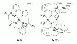 Perfect Complementarity in the Fitting of Two Homochiral Heterodonor Ligands Around a Nickel(II) Centre: an 'Intramolecular Embrace'