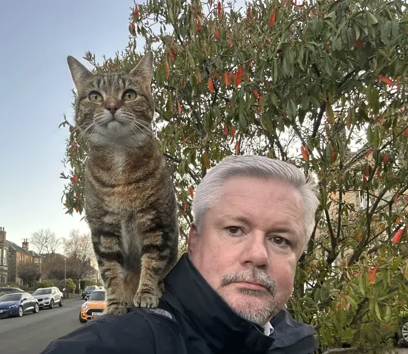 Philip and a cat