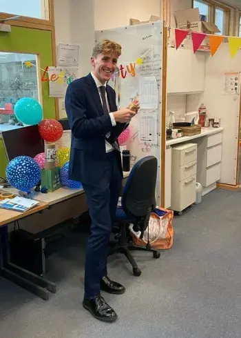 Joe at his viva