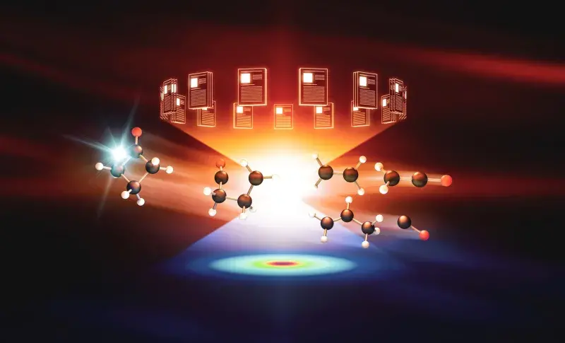 Figure 1: Graphical representation of the Cyclobutanone Photochemistry Prediction Challenge (credit: Greg Stewart, SLAC National Accelerator Laboratory).