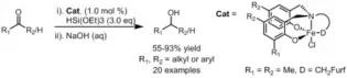 Stable and Easily Handled Fe(III) Catalysts for Hydrosilylation of Ketones and Aldehydes