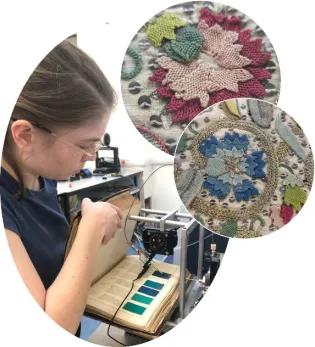 Edith Sandström working with analytical techniques for dye