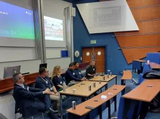 Discussion panel on careers in chemistry.