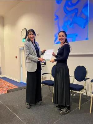 Lisa Kennedy accepting her prize